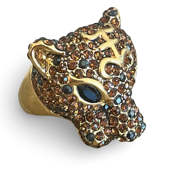 Jewelry - 18k Gold Plated Topaz CZ Panther Ring Size 8